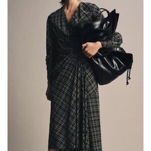 NWT Zara plaid draped dress
